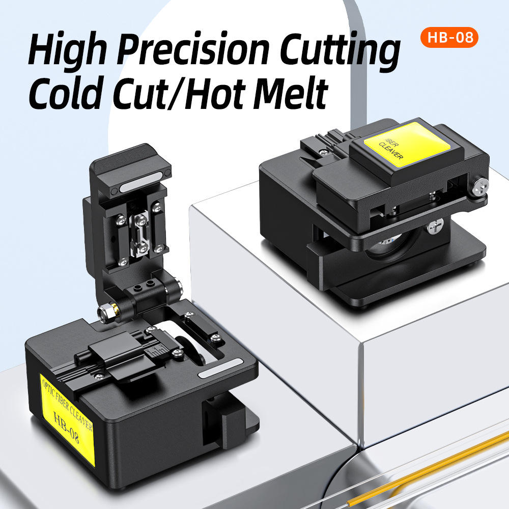 HB-08 High-Precision Fiber Optic Cleaver | 3-in-1 Fixture for FTTH Splicing