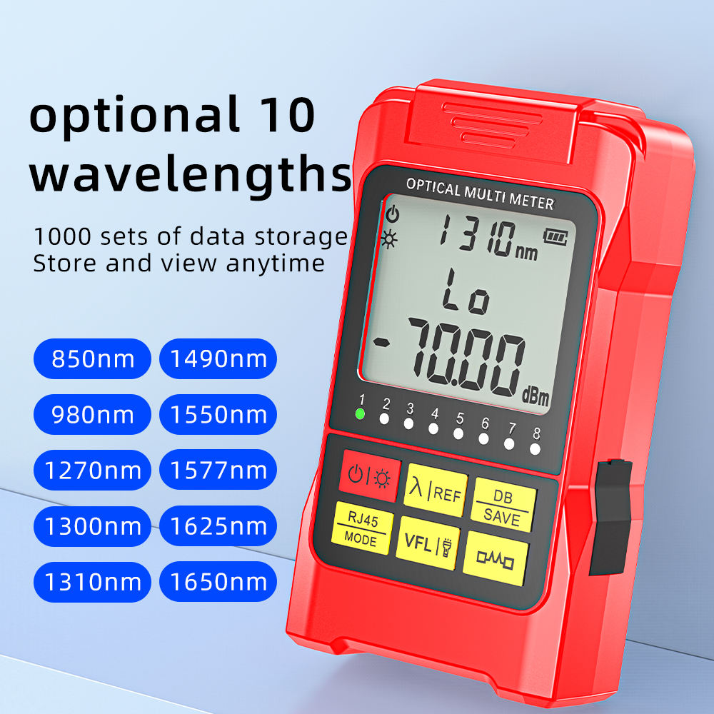 Fiber Optic Power Meter with VFL 15MW Red Light
