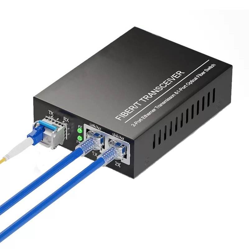 10/100/1000M RJ45 Port 20km Duplex Fiber Gigabit