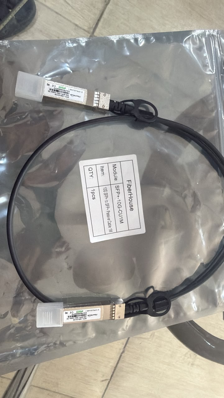 10G SFP+ to SFP+ Passive Cable 30AWG 1m